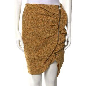 Veronica Beard Skirt $295 Spencer Floral Ruffle Zipper Yellow Size 0 NWT